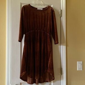 Amaryllis brown velveteen‎ dress size small perfect condition